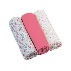 BabyOno textilpelenka színes 3db 382/05 rózsaszín