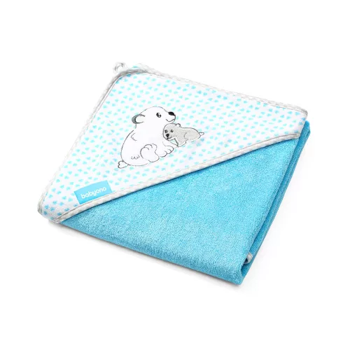 BabyOno fürdőlepedő kapucnis bambusz 100x100cm kék jegesmedve 346/02