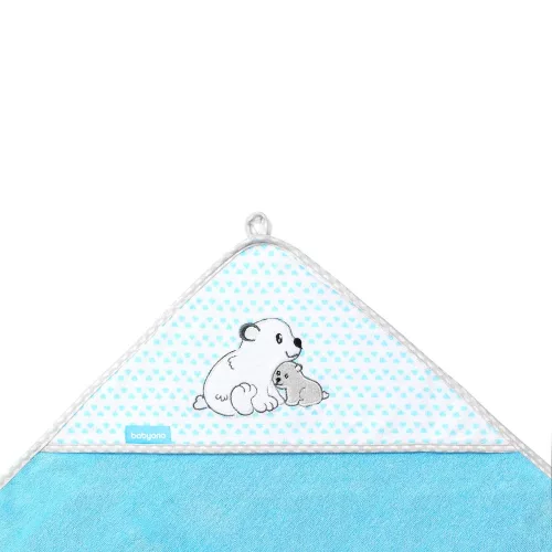 BabyOno fürdőlepedő kapucnis bambusz 100x100cm kék jegesmedve 346/02