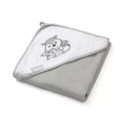   BabyOno fürdőlepedő kapucnis bambusz 100x100cm szürke róka 346/03