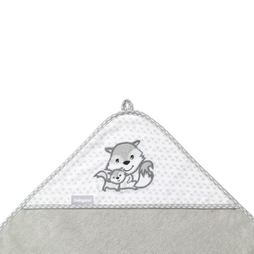 BabyOno fürdőlepedő kapucnis bambusz 100x100cm szürke róka 346/03