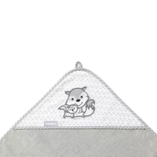 BabyOno fürdőlepedő kapucnis bambusz 100x100cm szürke róka 346/03