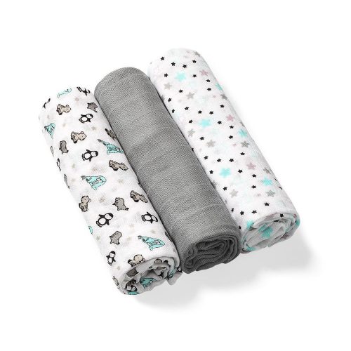 BabyOno textilpelenka színes 3db bambusz 397/02 szürke