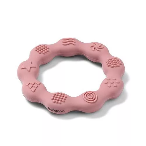 BabyOno rágóka - RING szilikon gyűrű rózsaszín 825/02