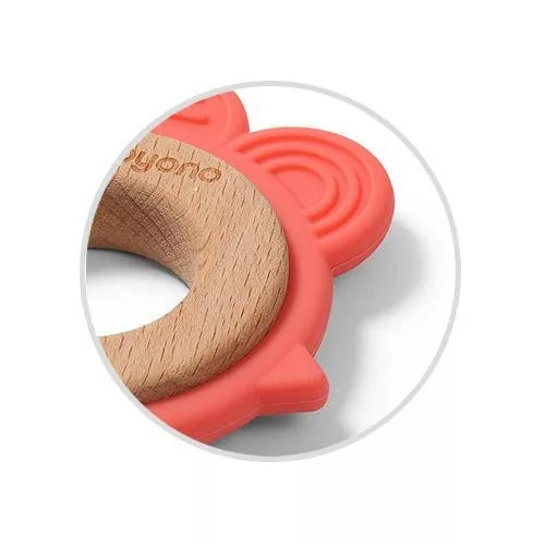 BabyOno rágóka - fa/szilikon  Hen 1075/03