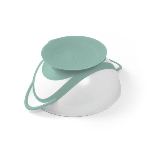 BabyOno tányér - tapadó aljú, fedeles, kanállal zöld 1063/04