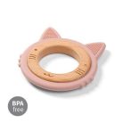 BabyOno rágóka - fa/szilikon Cica 1076/02