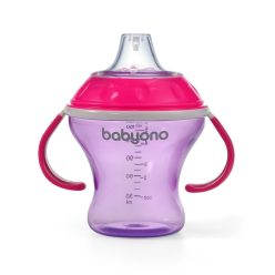   BabyOno itatópohár - csöpögésmentes puha csőrrel 3hó 180ml pink 1456/02