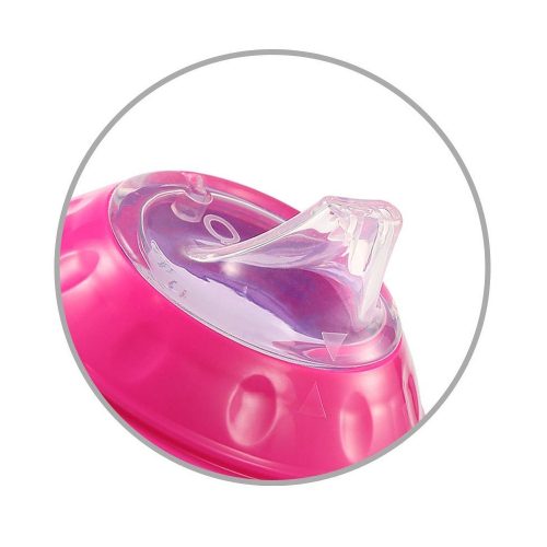 BabyOno itatópohár - csöpögésmentes puha csőrrel 3hó 180ml pink 1456/02