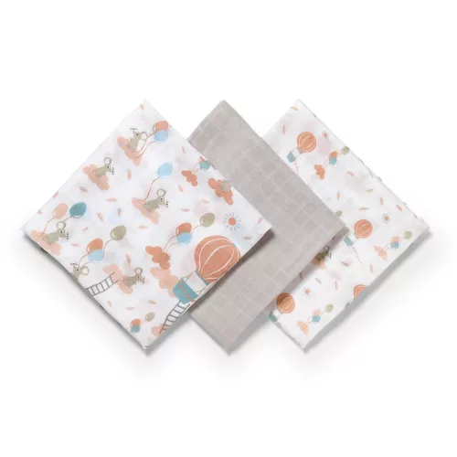 BabyOno textilpelenka színes 3db bambusz világosszürke 397/09