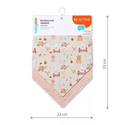 BabyOno előke - háromszög 2db Farm 879/09 