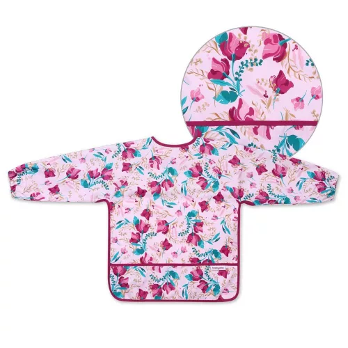 BabyOno előke - hosszú ujjas vízálló Floral 2-4év 1477/01