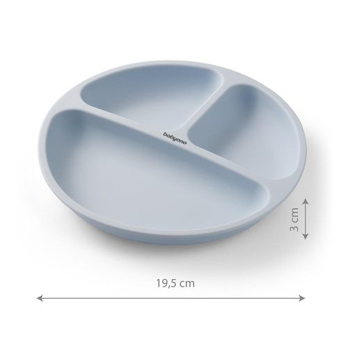 BabyOno tányér szilikon tapadó aljú háromrekeszes kék 1482/01