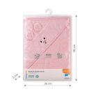 BabyOno fürdőlepedő kapucnis bambusz 100x100cm egérfülekkel rózsaszín 1553/01