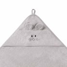 BabyOno fürdőlepedő kapucnis bambusz 100x100cm egérfülekkel szürke 1553/03