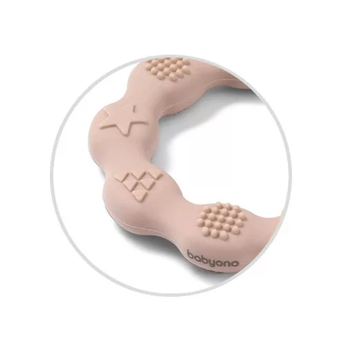 BabyOno rágóka - RING szilikon gyűrű bézs 825/04