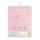 BabyOno fürdőlepedő kapucnis bambusz 100x100cm rózsaszín lepke 346/04