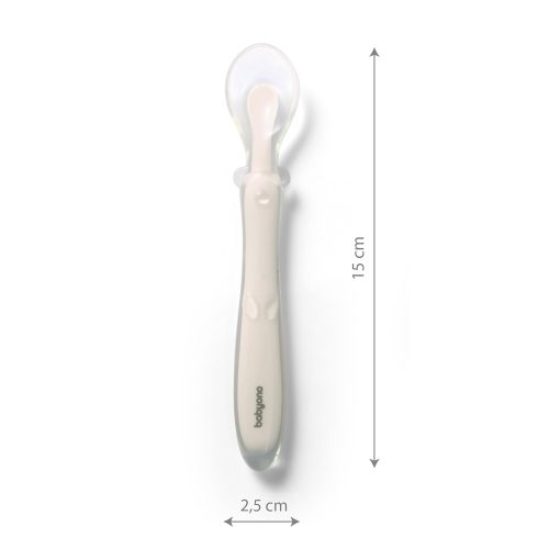 BabyOno etetőkanál szilikon flexibilis bézs 785/04