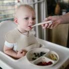 BabyOno tányér szilikon tapadó aljú háromrekeszes bézs 1482/04