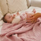 BabyOno babatakaró organikus pamut kötött 75x100cm rózsaszín 1647/01