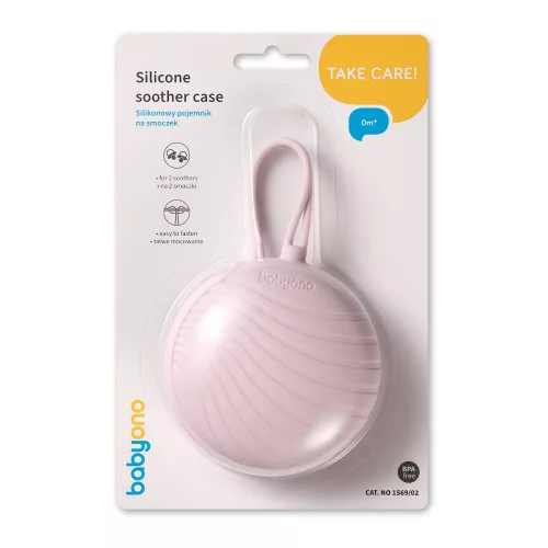 BabyOno cumitartó tok 2 cuminak szilikon cipzárral rózsaszín 1569/02