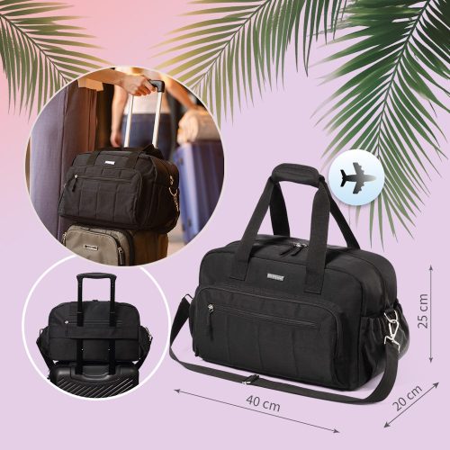 BabyOno pelenkázótáska kézipoggyász méretben 40x20x25 cm  fekete 1650/01