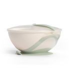 BabyOno tányér - tapadó aljú, fedeles, kanállal krém/zöld 1063/07