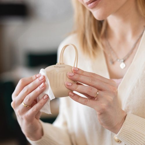 BabyOno cumitartó tok 2cuminak szilikon bézs 1656/03