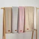 BabyOno babatakaró pamut/sherpa kötött 75x100cm szürke 1658