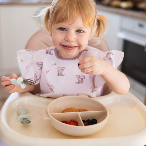 BabyOno babatányér - tapadó aljú, fedeles, 3 rekeszes bézs 1661/03