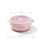 BabyOno babatányér - tapadó aljú, fedeles, mély rózsaszín 1662/02