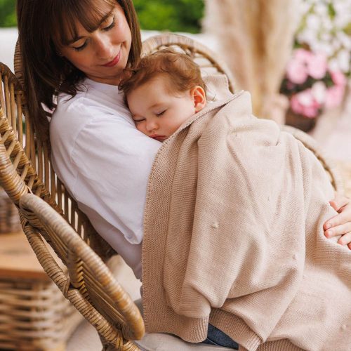 BabyOno babatakaró pamut/plüss kötött 75x100cm bézs 1671/02