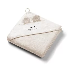   BabyOno fürdőlepedő kapucnis bambusz 100x100cm egérfülekkel krémszínű 1553/05