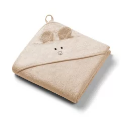   BabyOno fürdőlepedő kapucnis bambusz 100x100cm egérfülekkel sötét bézs 1553/06
