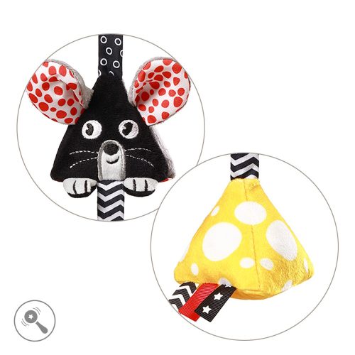 BabyOno függő csörgő kontrasztos színekkel MOUSE 1676