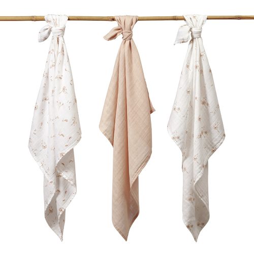 BabyOno textilpelenka színes 3db bambusz bézs 397/13