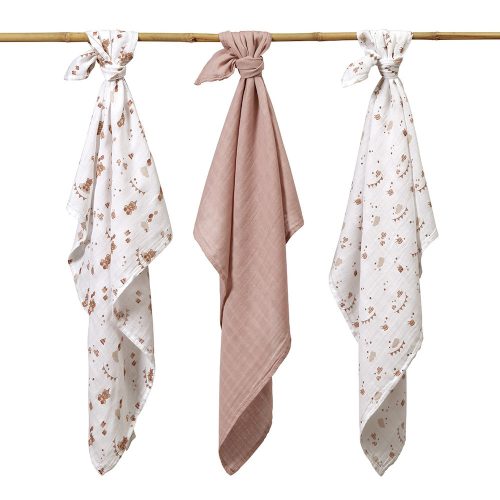 BabyOno textilpelenka színes 3db bambusz barna 397/15