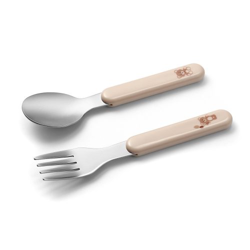 BabyOno evőeszköz-készlet rozsdamentes acél bézs maci 1065/03