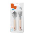 BabyOno evőeszköz-készlet rozsdamentes acél bézs maci 1065/03