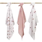 BabyOno textilpelenka színes 3db púderrózsaszín rózsamintás 348/13