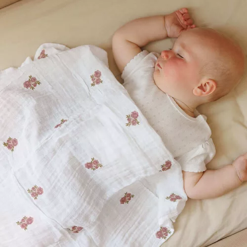 BabyOno textilpelenka színes 3db púderrózsaszín rózsamintás 348/13