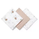 BabyOno textilpelenka színes 3db bézs macimintás 348/14
