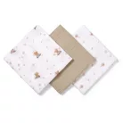 BabyOno textilpelenka színes 3db taupe macimintás 348/15
