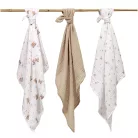 BabyOno textilpelenka színes 3db taupe macimintás 348/15