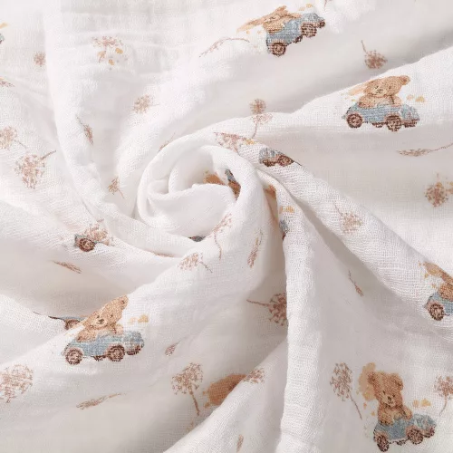 BabyOno textilpelenka színes 3db taupe macimintás 348/15