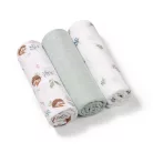 BabyOno textilpelenka színes 3db acélszürke sünimintás 348/16
