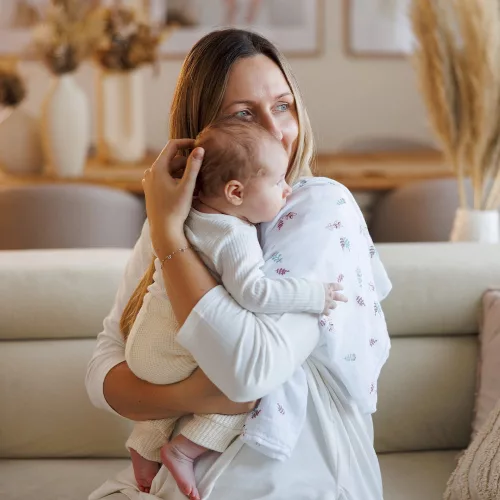BabyOno textilpelenka színes 3db púderrózsaszín levélmintás 348/17