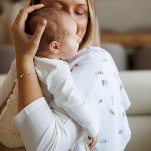 BabyOno textilpelenka színes 3db púderrózsaszín levélmintás 348/17