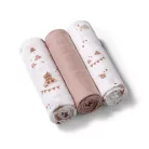 BabyOno textilpelenka színes 3db világosbarna lufis macimintás 348/18