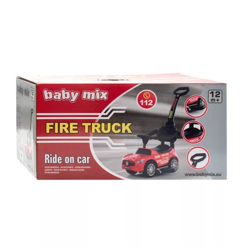 Baby Mix bébitaxi zenélő vezetőrúddal TÛZOLTÓ piros